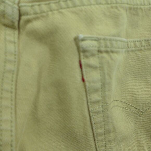 Levi's 501 Button Fly Beige Straight Leg Jeans Men's Size Tan Men's Size 34x30 - Picture 11 of 13